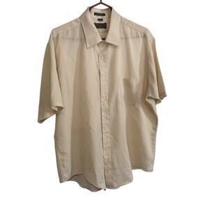 VTG Van Heusen Super Silk Men's Short Sleeve Casual Dress Shirt Neck 17 1/2 READ